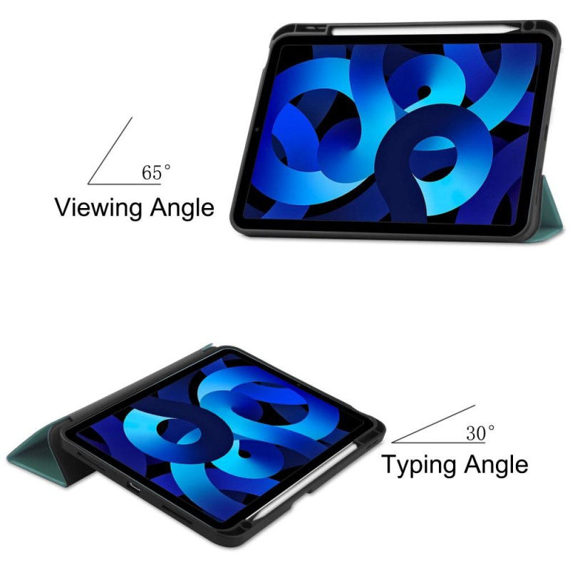 Tri - fold Stand Case for iPad 10.9 (2022) Tablet Cover Pen slot - Green