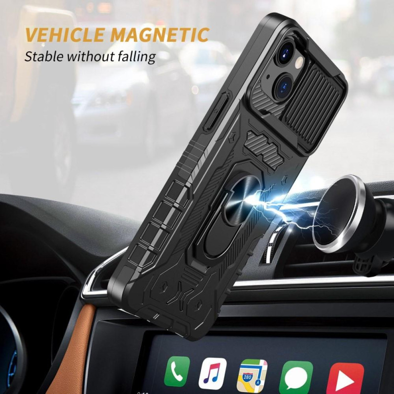 iPhone 14 Plus Hybrid - deksel med fingerring og kameradeksel+herdet glass