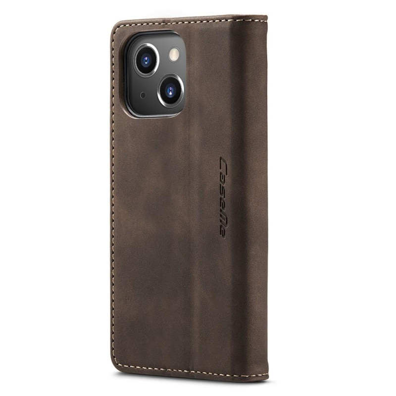 CASEME Retro Wallet Case for iPhone 15 Plus - Coffee