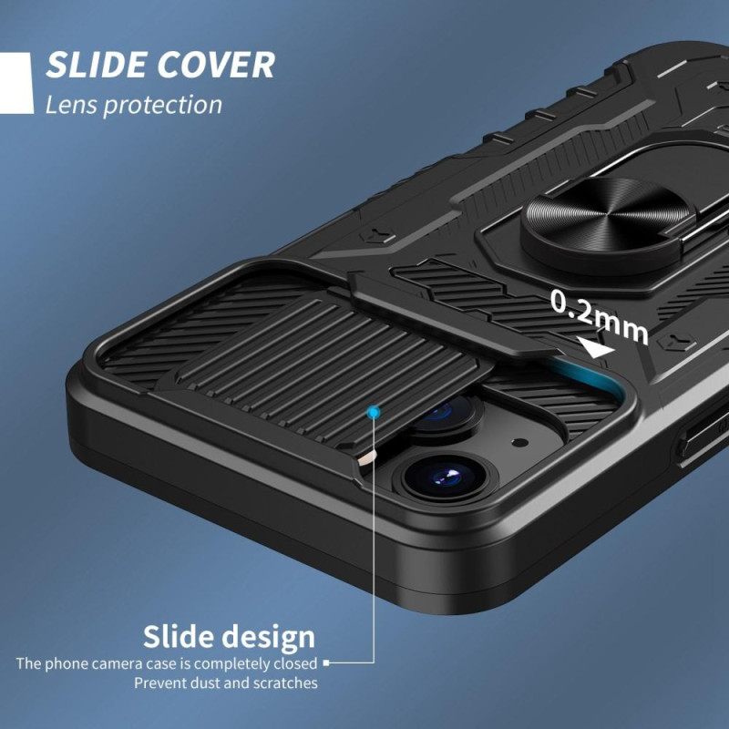 iPhone 14 Plus täyskantinen TPU + PC Kickstand - puhelinkotelo+karkaistu lasi