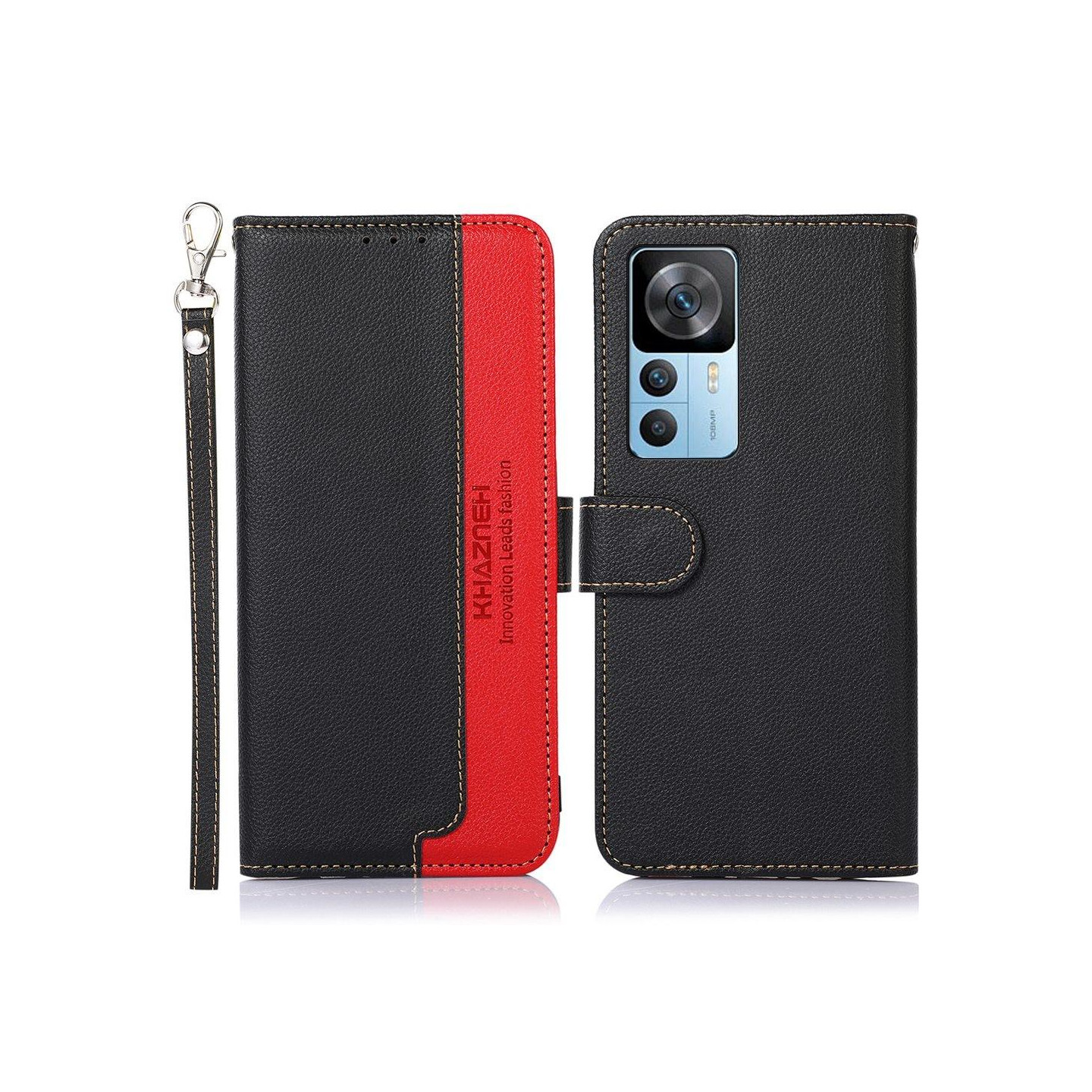 KHAZNEH Phone Cover to Xiaomi 12T 5G / 12T Pro 5G - Black/Red