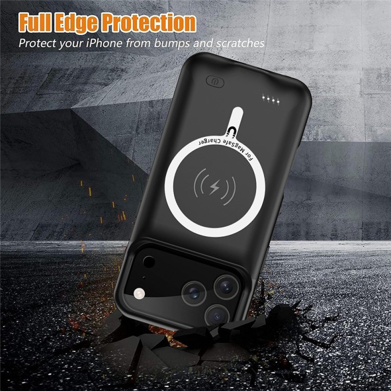 För iPhone 17 Pro 6000mAh Uppladdningsbart Batteri Skal Laddningsfodral Powerbank