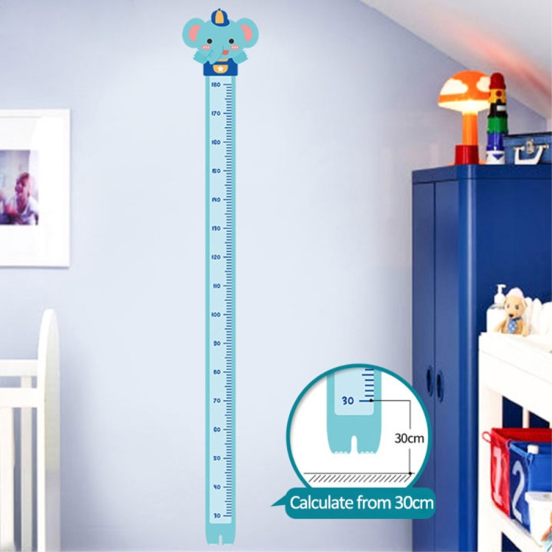 Measure Growing Length Wall Decal Growth Chart Wall Sticker - Elephant