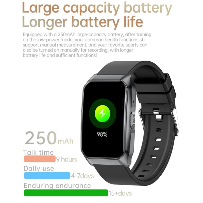 SmartKlocka Samtal Bluetooth Hälsomonitor Fitnesstracker Smartwatch - Gul