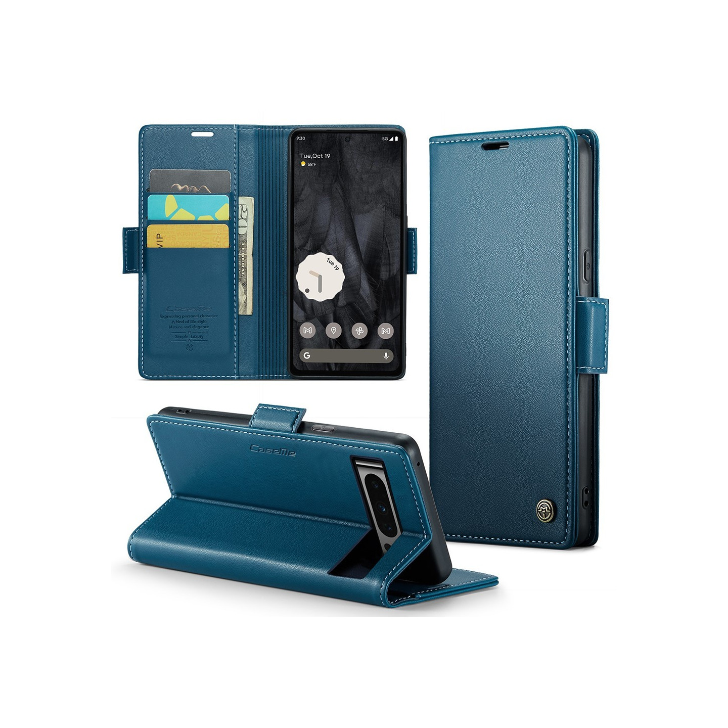 CASEME Retro Wallet Case for Pixel 8 Pro - Blue