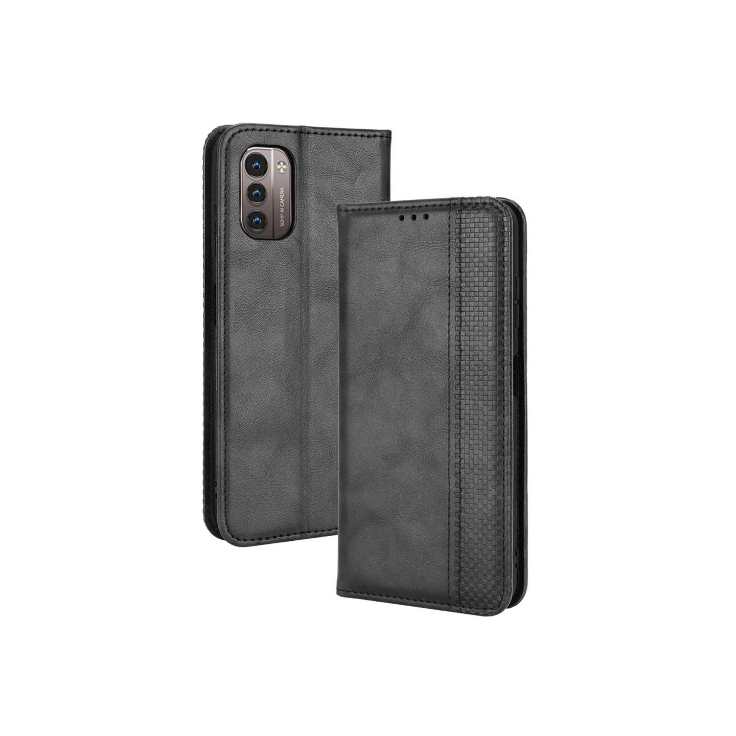 Wallet Stand Flip Phone Case for Nokia G11 / Nokia G21 - Black