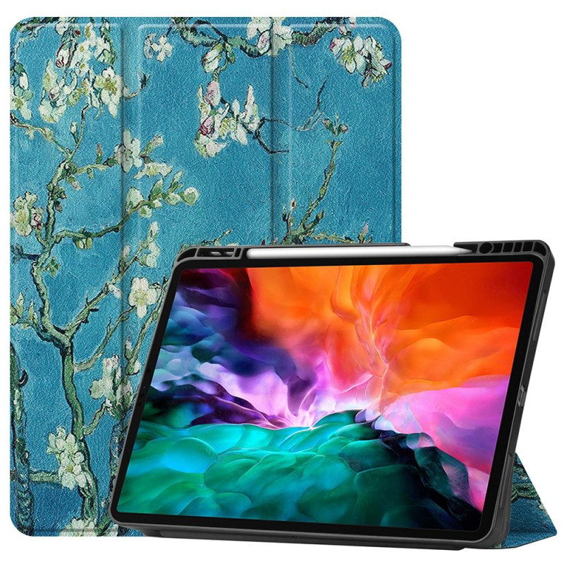 iPad 12.9" Pro 2021 Tri - fold Stand Tablet Case Cover - Flower