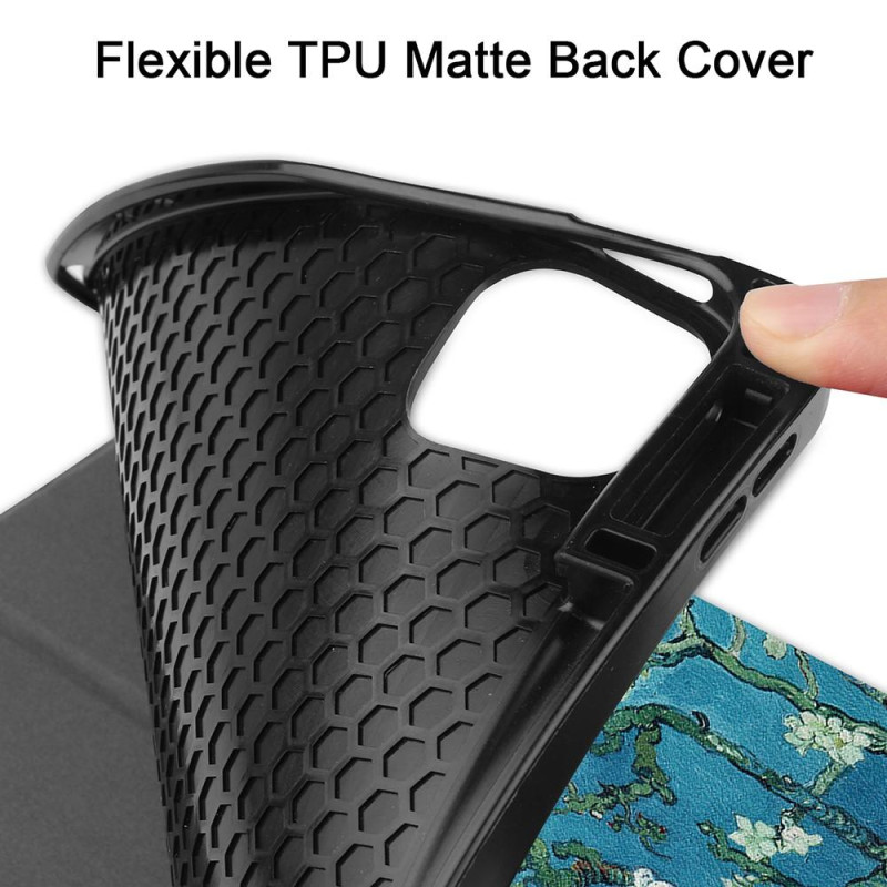 iPad 12.9" Pro 2021 Tri - fold Stand Tablet Case Cover - Flower