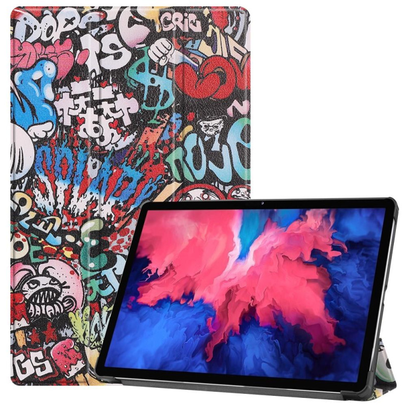 Trifoldbart cover til Lenovo Tab P11 TB - J606F - Graffiti