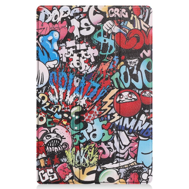 Tri - fold Stand Kansi - Lenovo Tab P11 TB - J606F - Graffiti