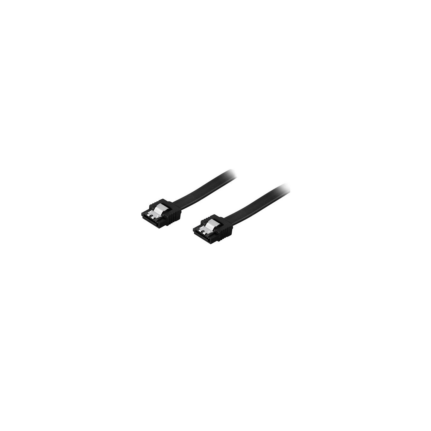 DELTACO SATA - kabel, SATA 6Gb/s, låseklips, rett - rett, 0.5m, svart
