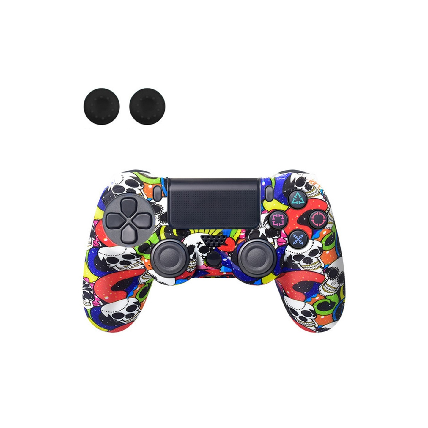 Suojakuori Sony PlayStation 4 Pro Slim PS4:lle liukastumista estävälle silikonikuorelle - White Skull