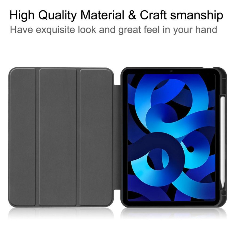 Tri - fold Stand Case for iPad 10.9 (2022) Tablet Cover Pen slot - Grey