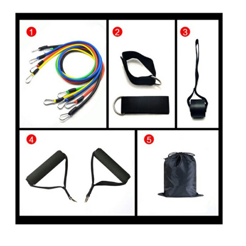 11pcs/set Fitness Resistance Bands Workout Home Gym Training