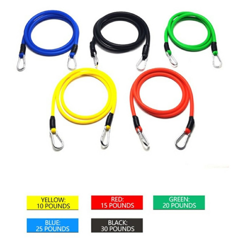 11stk/sett Fitness Resistance Band Trening Hjemmegymtrening