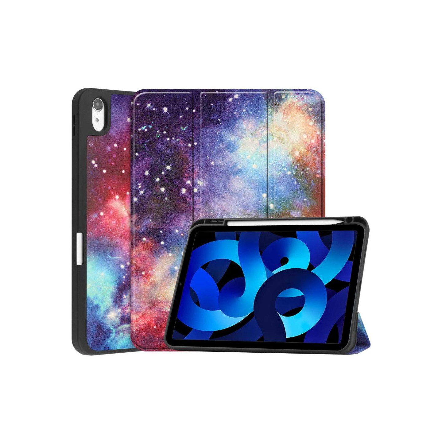 Apple iPad 10.9 2022 Trippeldeksel med smal passform Pennholder - Galaxy