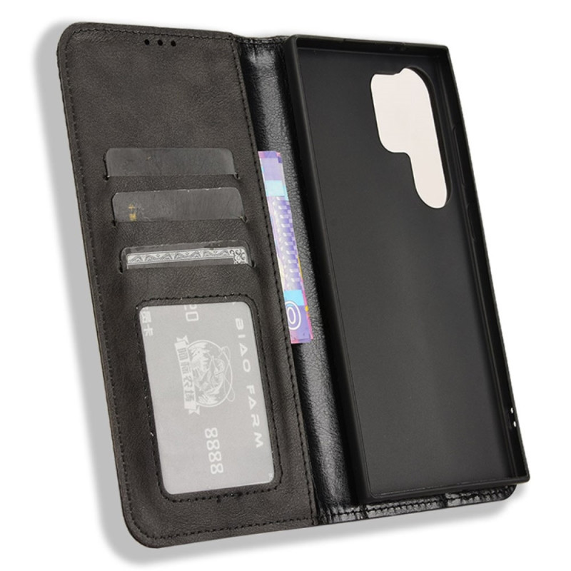 Wallet Stand Flip - telefonetui til Samsung Galaxy S24 Ultra - Sort
