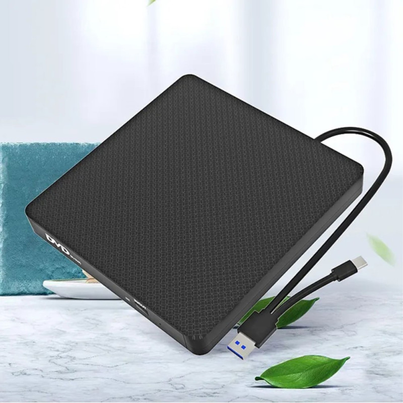 USB 3.0+Type - C DVD Drive External CD Reader VCD Burner Ultra Thin