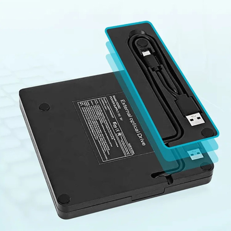 Ultratynd USB 3.0+Type - C DVD - drev Ekstern CD - læser VCD - brænder