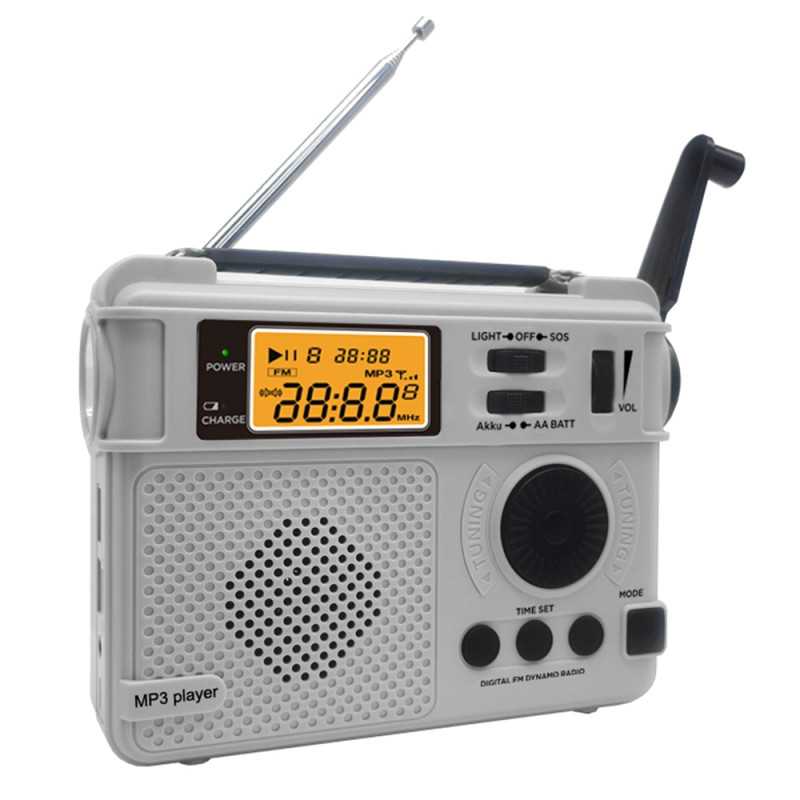 Hätä AM FM-radio Bluetooth-soitin Käsikammen generaattori PowerBank