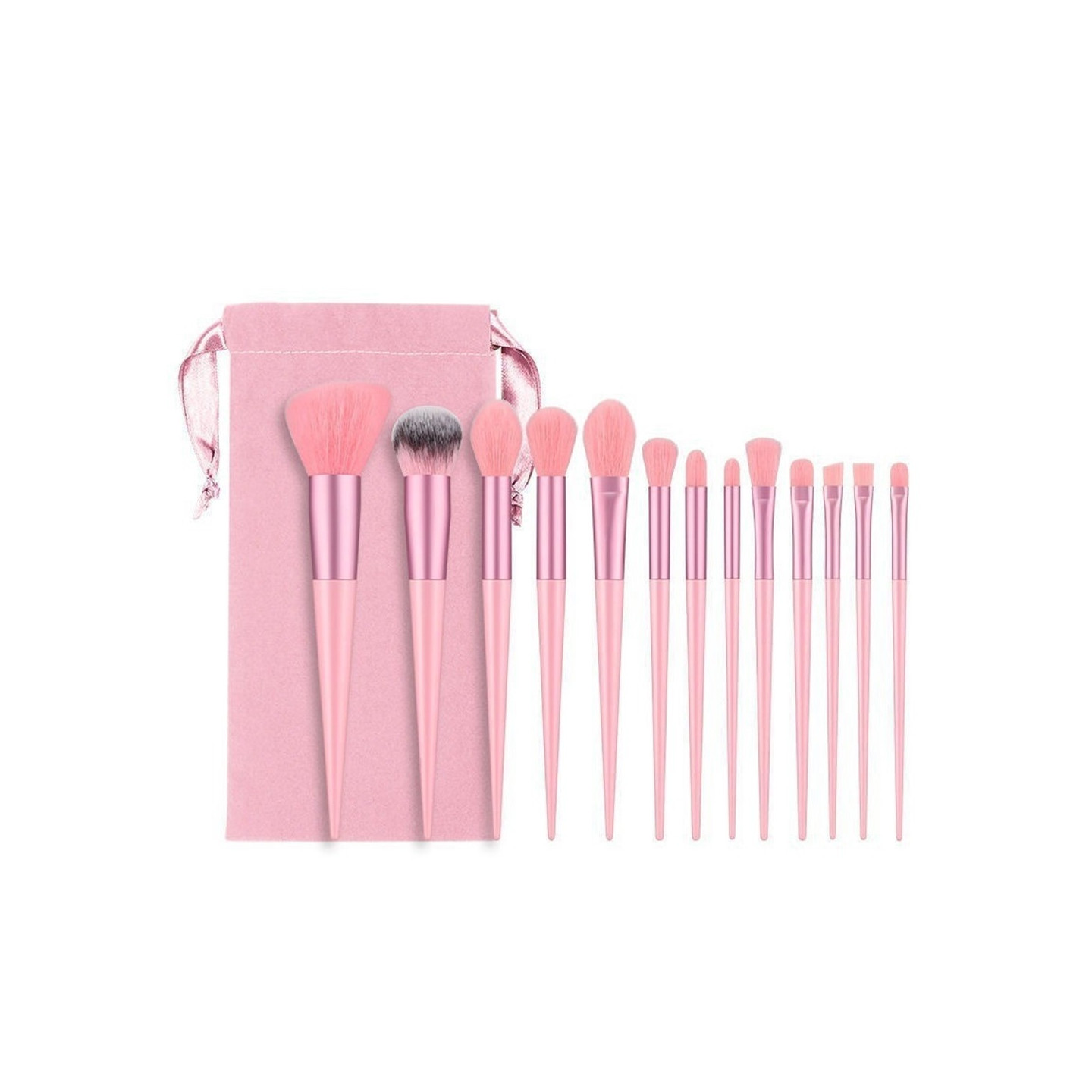 13 st Makeup Brush Set Kosmetiska borstar Soft Fiber Foundation Kontur - Rosa