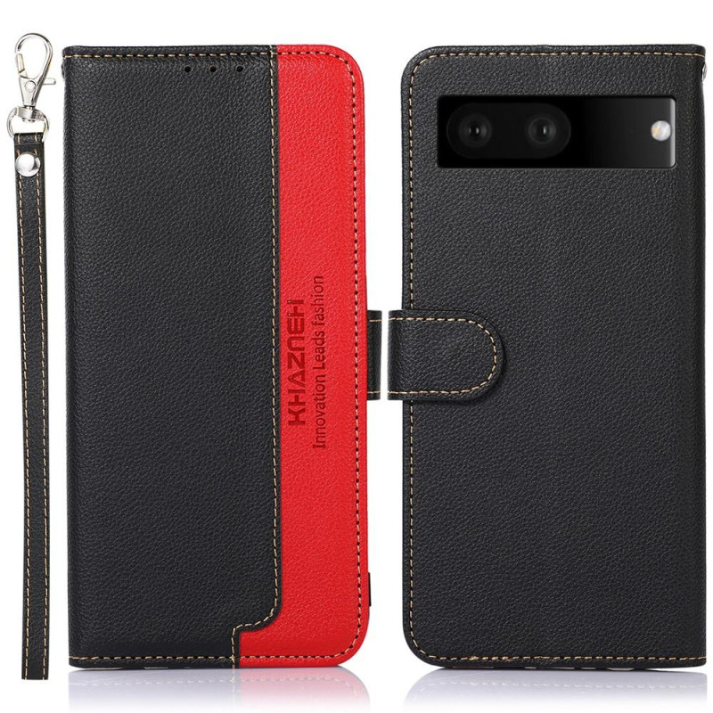 KHAZNEH Lommebok - deksel til Google Pixel 7 - Svart/Rød