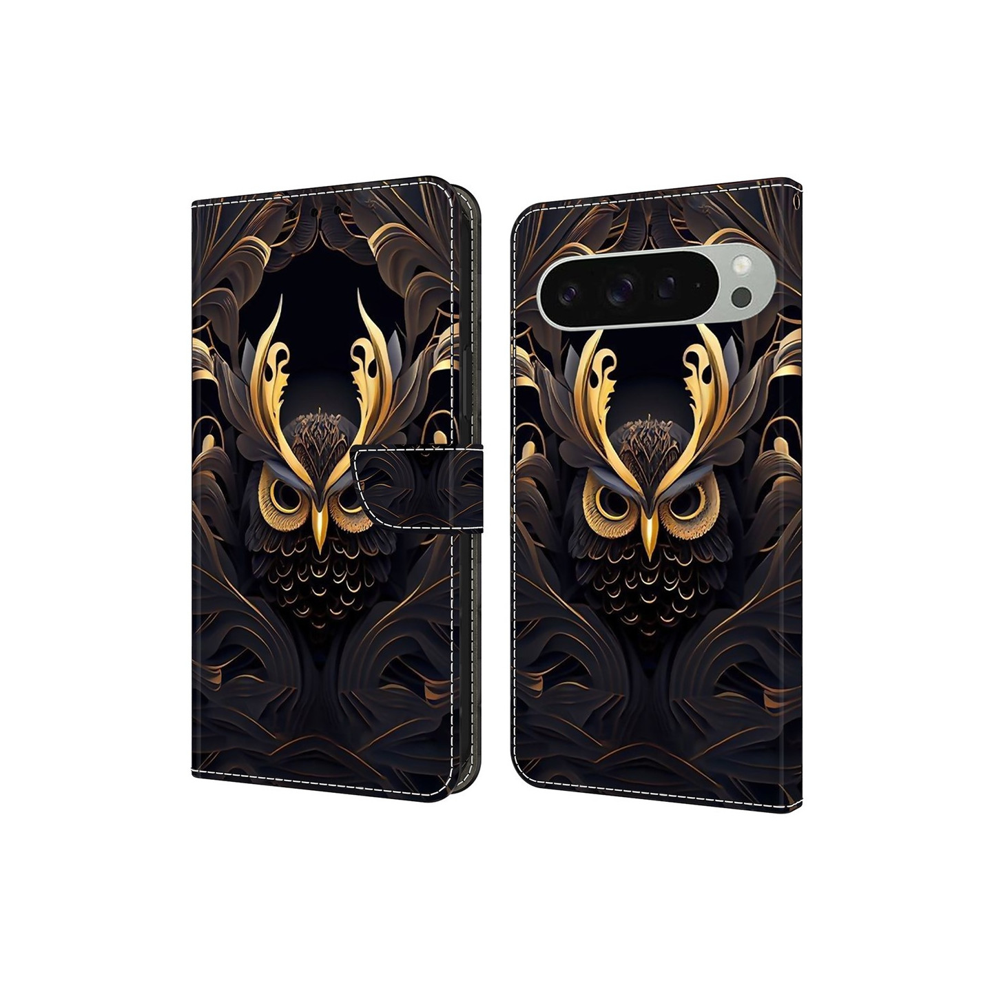 Til Google Pixel 10 Pro XL Pung Cover Mønsterprint PU-læder Flip Stand Mobilcover