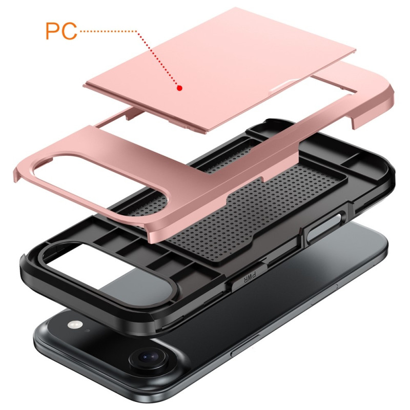 AMORUS For iPhone Air Deksel med Skyvbar Kortholder PC TPU Bakdeksel