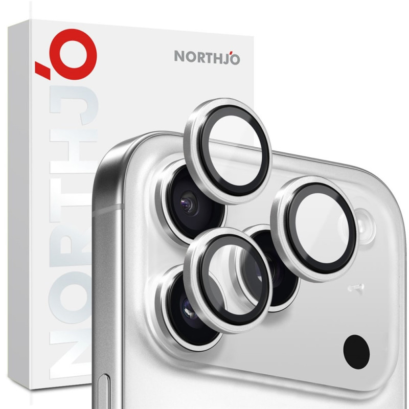 NORTHJO iPhone 17 Pro Max / iPhone 17 Pro Kameralinssin Suojus Karkaistu Lasi Metallirengas