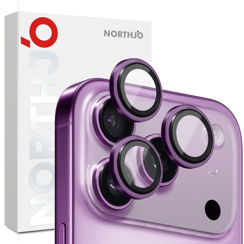 NORTHJO iPhone 17 Pro Max / iPhone 17 Pro Kameralinssin Suojus Karkaistu Lasi Metallirengas