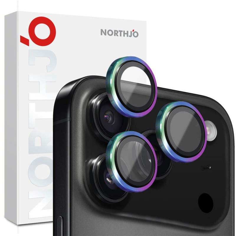 NORTHJO Til iPhone 17 Pro Max / iPhone 17 Pro Kameralinsebeskytter Hærdet Glas Metalring