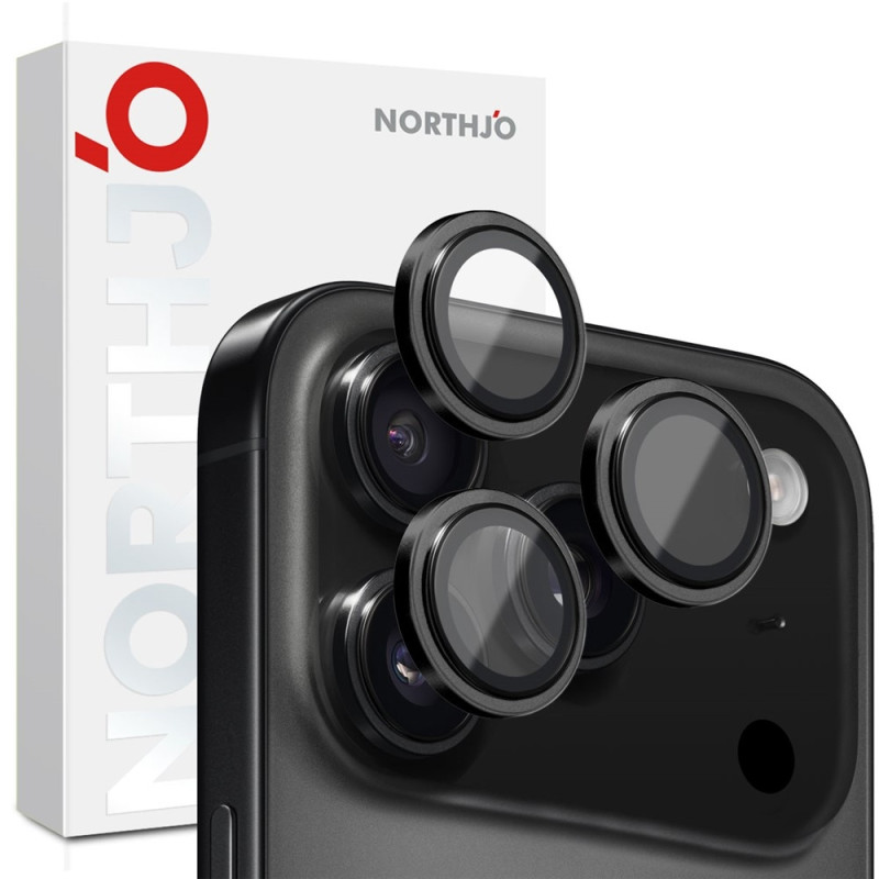 NORTHJO Til iPhone 17 Pro Max / iPhone 17 Pro Kameralinsebeskytter Hærdet Glas Metalring