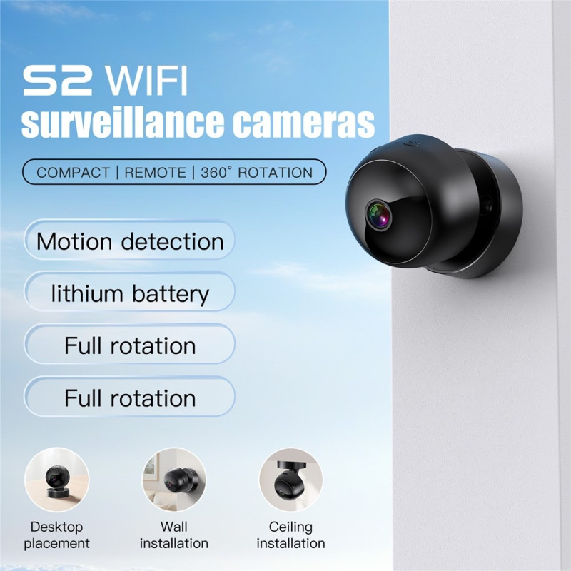 Surveillance Camera WiFi Mini Camera Real Time Remote Monitoring Night Vision 32GB Card