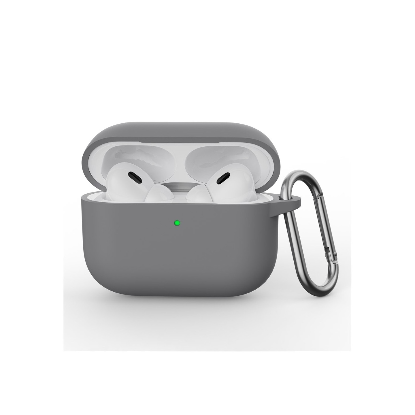 Til AirPods Pro 3 Silikone Etui Integreret Bluetooth Høretelefon Cover med Krog - Mørkegrå