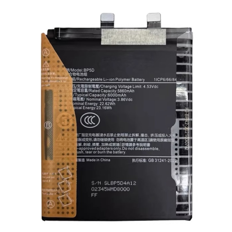 Batteri til Xiaomi Redmi K80 Pro 5G 3.86V 5860mAh BP5D