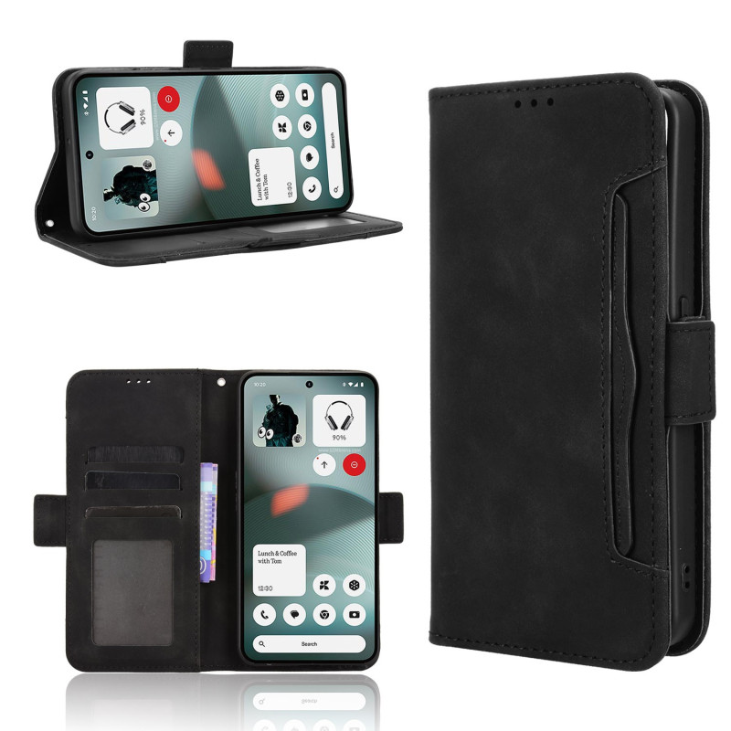 Wallet case for Nothing Phone (3a) Lite 5G with multiple card slots - Black