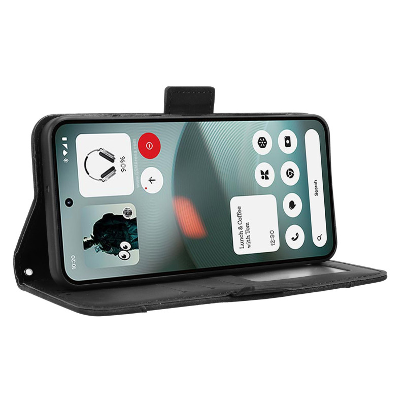 Lommebokdeksel for Nothing Phone (3a) Lite 5G med flere kortspor - Svart