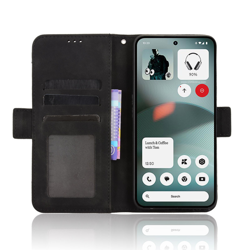 Lommebokdeksel for Nothing Phone (3a) Lite 5G med flere kortspor - Svart