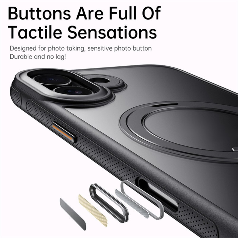 For iPhone 17 case compatible with MagSafe with kickstand TPU PC back cover