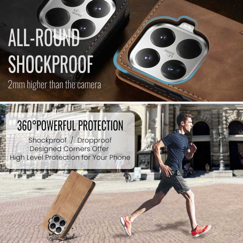 CASEME Retro Pung Taske til Xiaomi 15T Pro - Brun