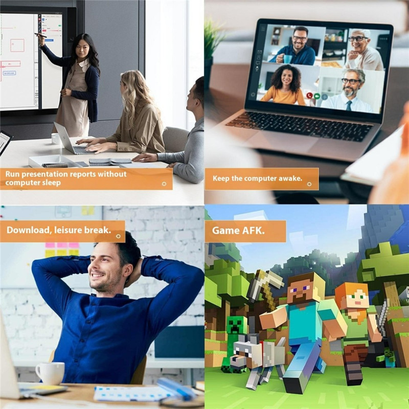 LAYLION Automatisk USB-mus USB-mus Jiggler Museflytter Holder Din Computer Aktiv