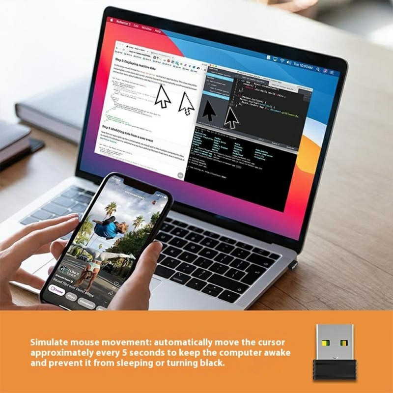 LAYLION Automatisk USB-mus USB Mouse Jiggler Mouse Mover håller datorn aktiv