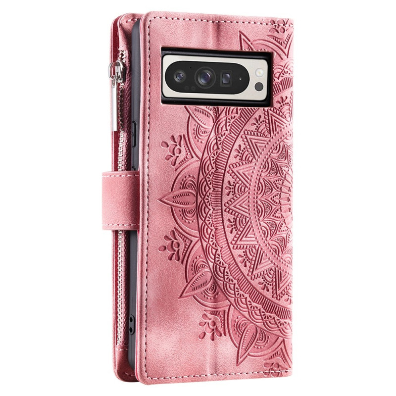 For Google Pixel 10 Pro XL Wallet Case Cover Shell Mandala Flower Pattern