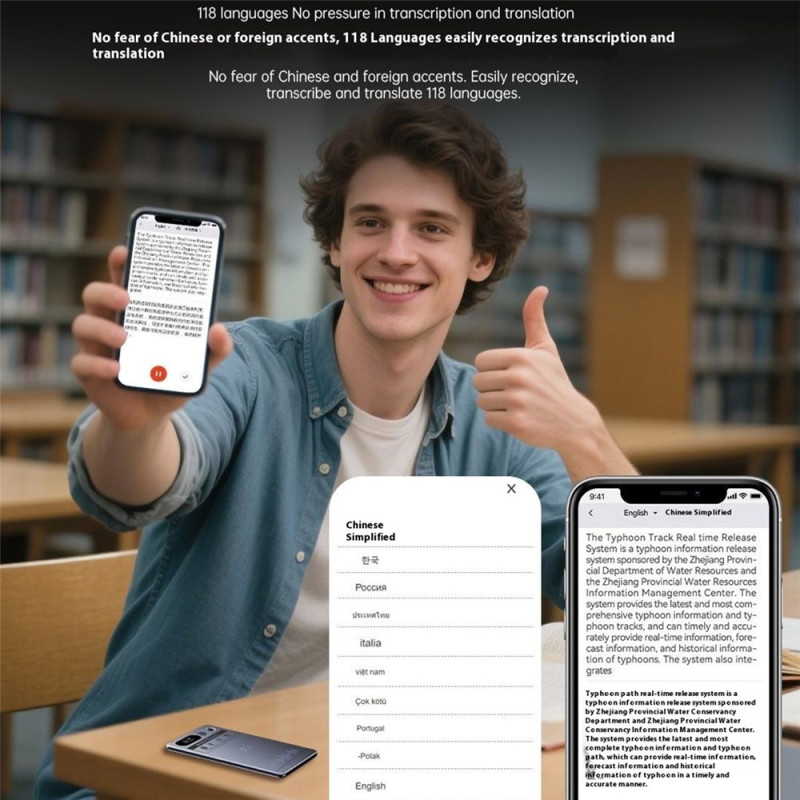 Translation Översättare Translator ChatGPT-4 Röstinspelare Flerspråkig AI 64GB