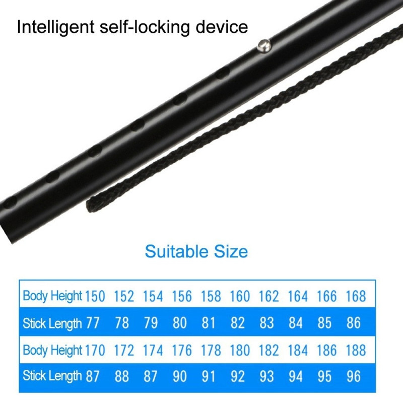 Säädettävä kävelykeppi LED-valolla, FM-radiolla, MP3-soittimella ja älykkäällä turvakepilla, jossa putoamishälytys