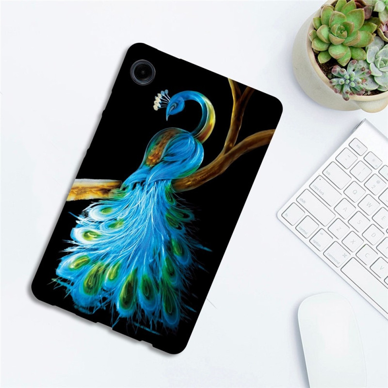 Samsung Galaxy Tab A11 / A9 Suojakotelo Kuviopainatus Ohut TPU Tablettisuojus Peacock