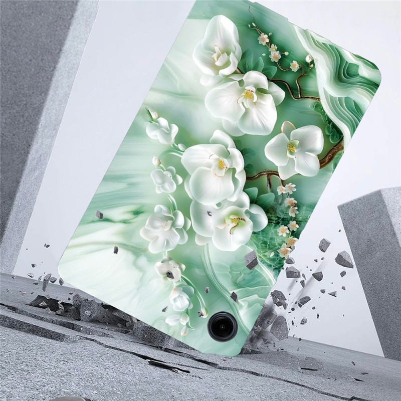 For Samsung Galaxy Tab A11 / A9 Etui Mønstertrykk Slankt TPU Beskyttende Nettbrettetui Jade