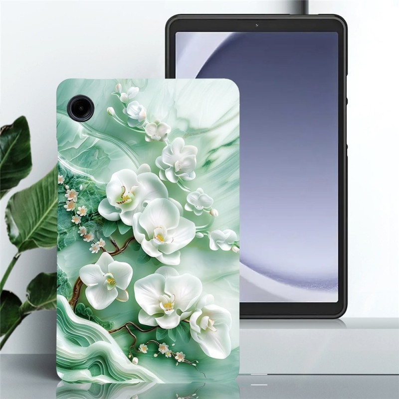 För Samsung Galaxy Tab A11 / A9 Fodral Mönstertryck Slim TPU skal Jade