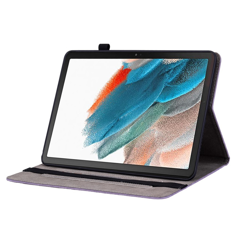 Samsung Galaxy Tab A11+ Suojakotelo Ruusukuvioisella Kaiverruksella - Violetti
