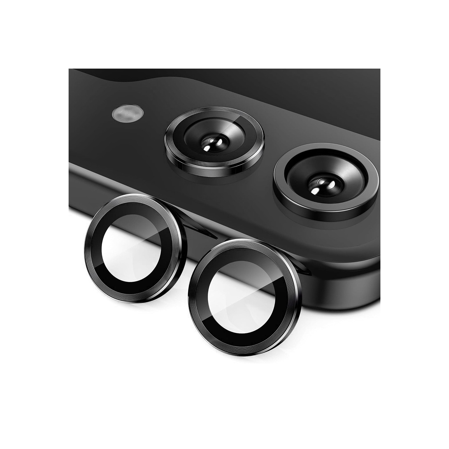 För Samsung Galaxy Z Flip7 5G Kameralins Skydd ENKAY Metallring Linsfilm - Svart